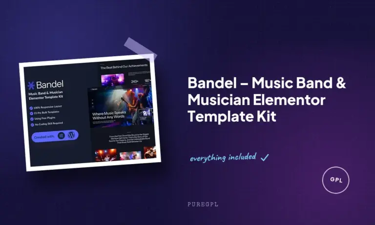 bandel music band musician elementor template kit
