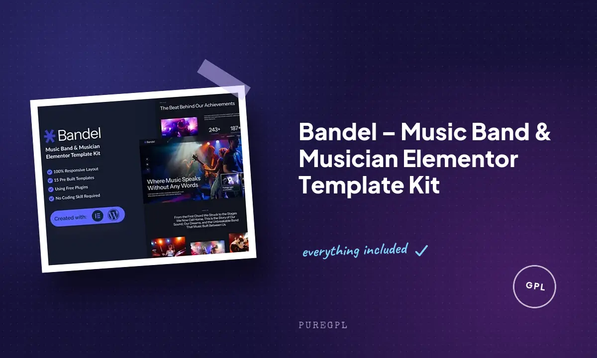 Bandel – Music Band & Musician Elementor Template Kit
