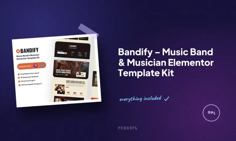 bandify music band musician elementor template kit