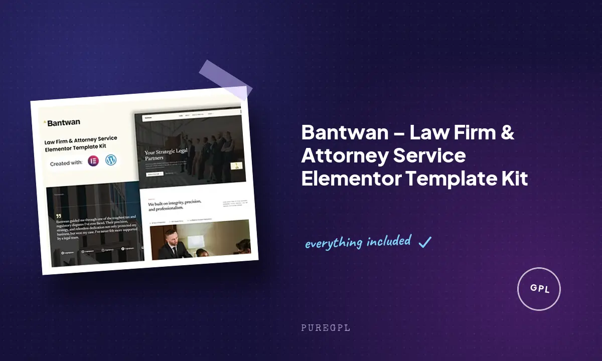 Bantwan – Law Firm & Attorney Service Elementor Template Kit