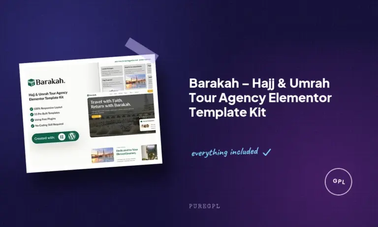 barakah hajj umrah tour agency elementor template kit
