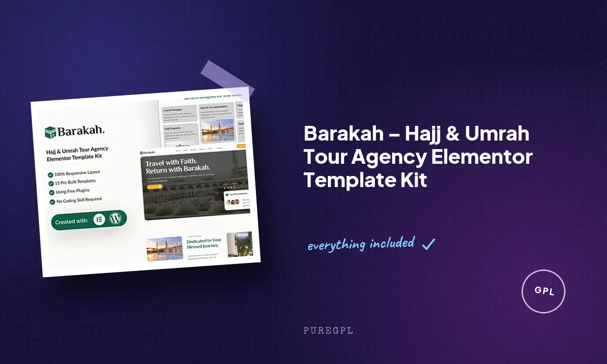 Barakah – Hajj & Umrah Tour Agency Elementor Template Kit