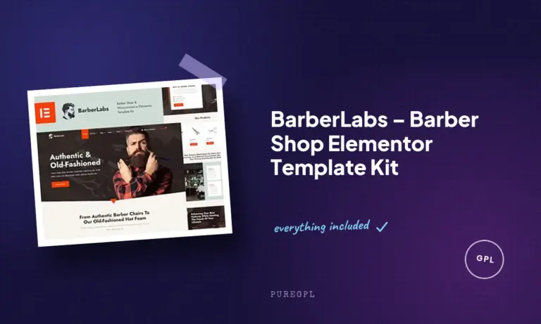 barberlabs barber shop elementor template kit