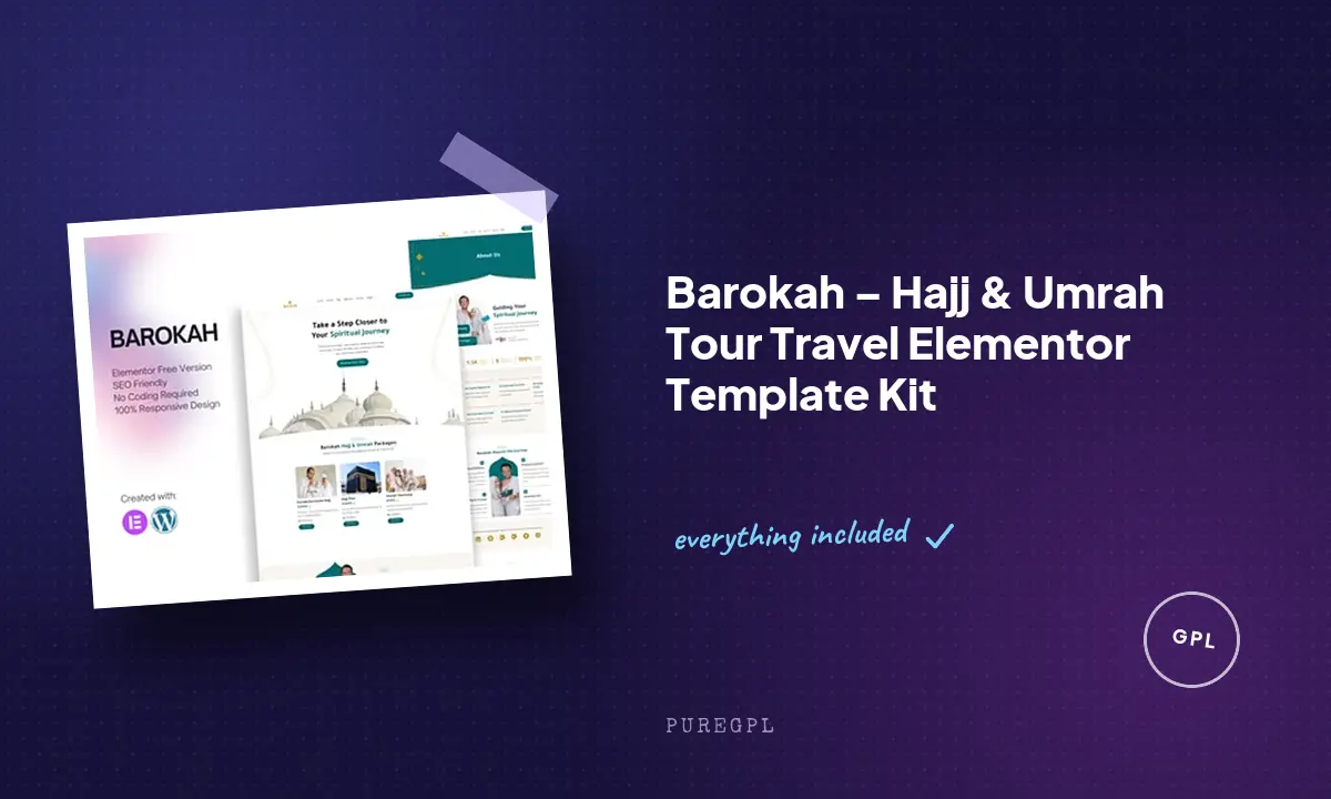 Barokah – Hajj & Umrah Tour Travel Elementor Template Kit
