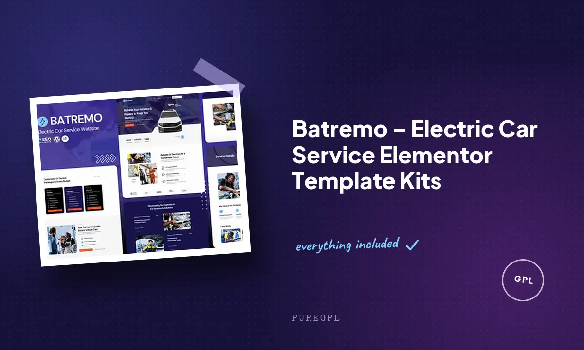 Batremo – Electric Car Service Elementor Template Kits