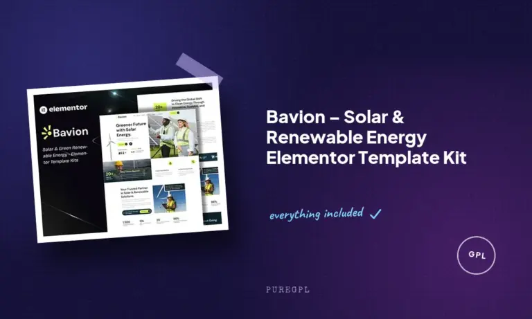 bavion solar renewable energy elementor template kit