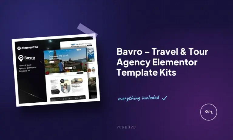 bavro travel tour agency elementor template kits