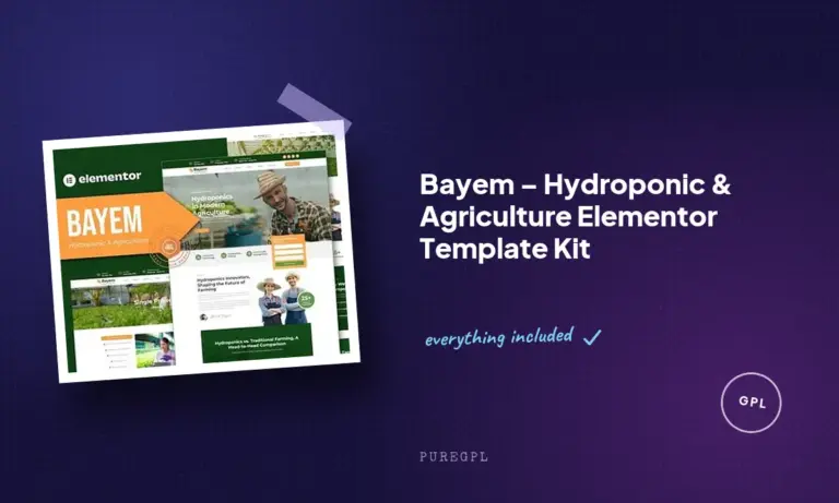 bayem hydroponic agriculture elementor template kit