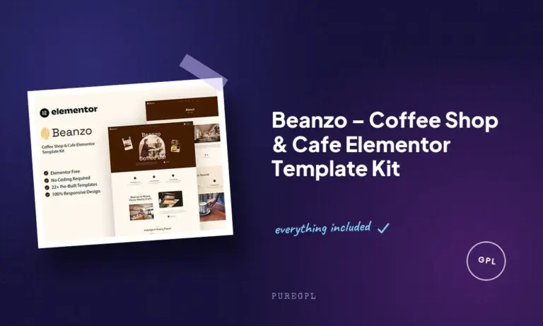 beanzo coffee shop cafe elementor template kit