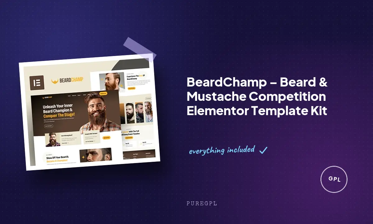 BeardChamp – Beard & Mustache Competition Elementor Template Kit