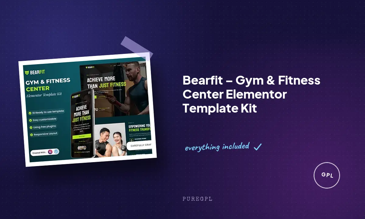Bearfit – Gym & Fitness Center Elementor Template Kit