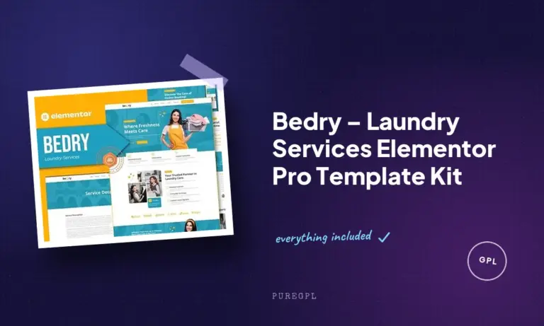 bedry laundry services elementor pro template kit