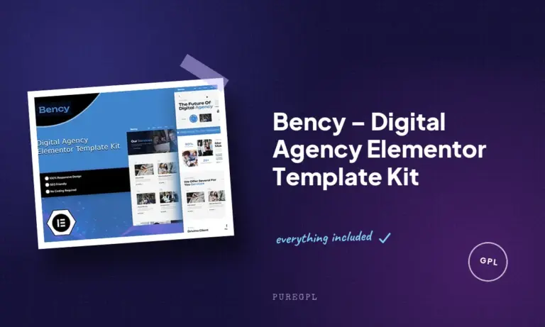 bency digital agency elementor template kit
