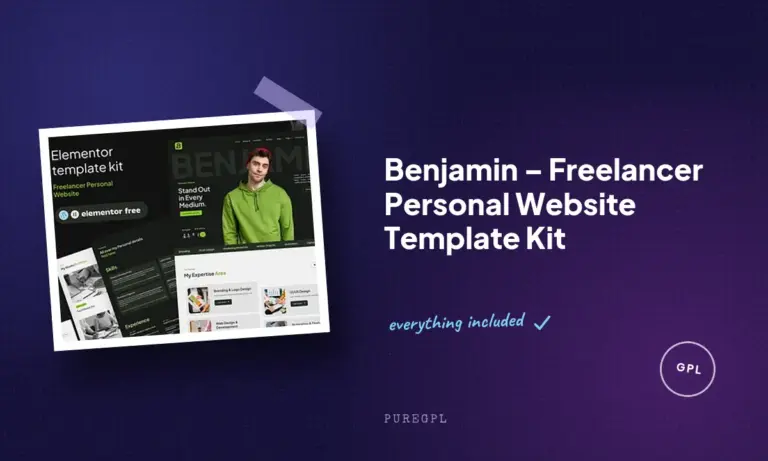 benjamin freelancer personal website template kit