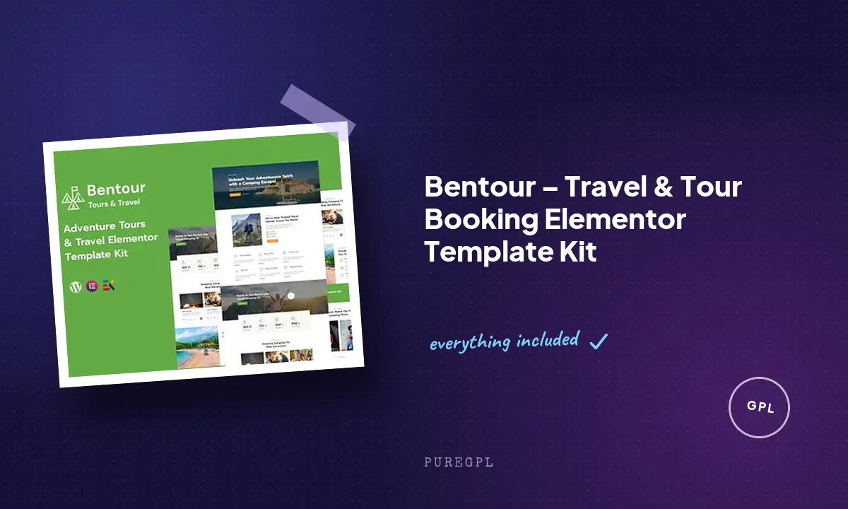 Bentour – Travel & Tour Booking Elementor Template Kit
