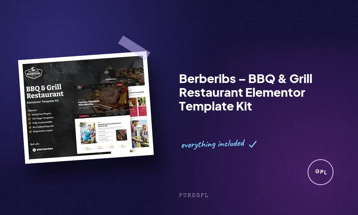 Berberibs – BBQ & Grill Restaurant Elementor Template Kit