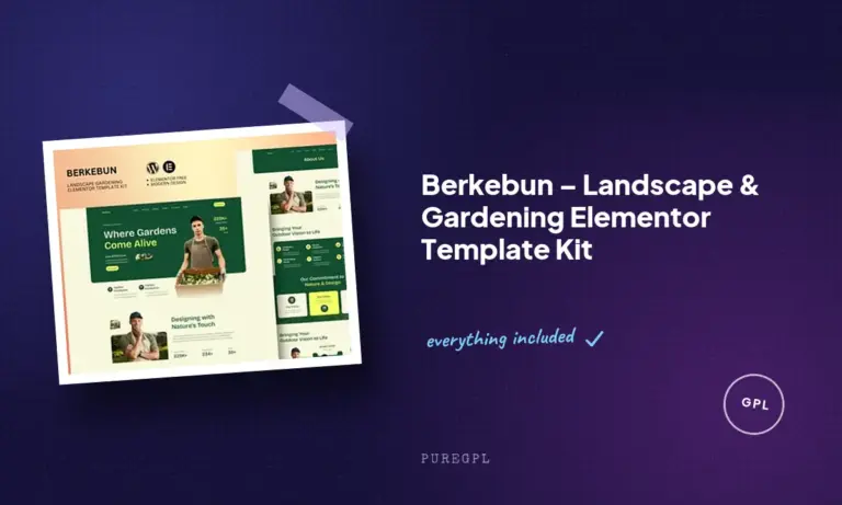 berkebun landscape gardening elementor template kit