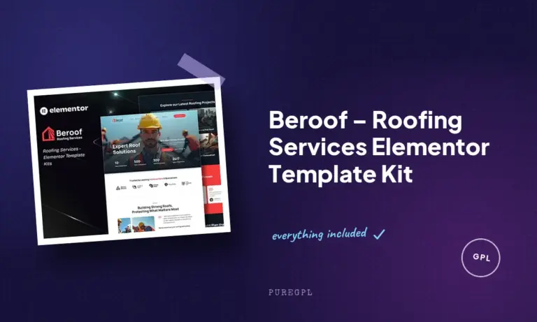 beroof roofing services elementor template kit