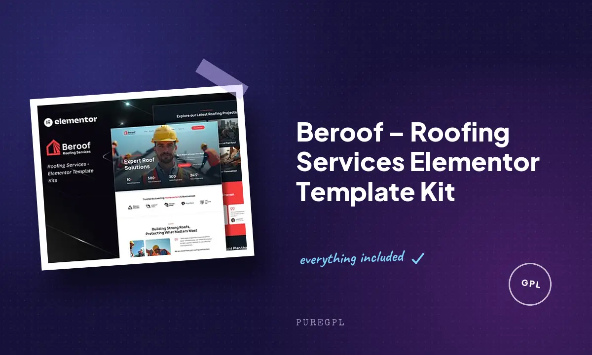 Beroof – Roofing Services Elementor Template Kit