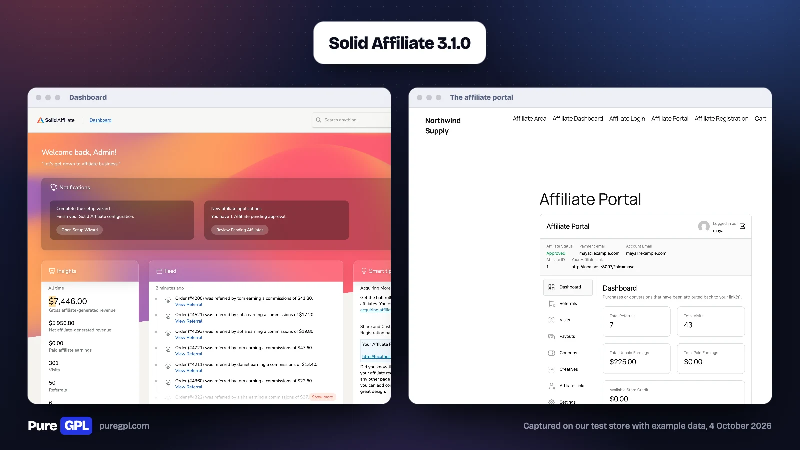 Best WordPress Affiliate Plugins in 2026: Run a Program or Earn From One 4 Solid Affiliate dashboard with insights and an activity feed, beside the affiliate portal an affiliate sees