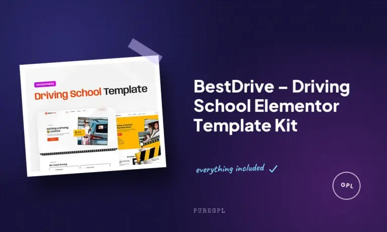 bestdrive driving school elementor template kit
