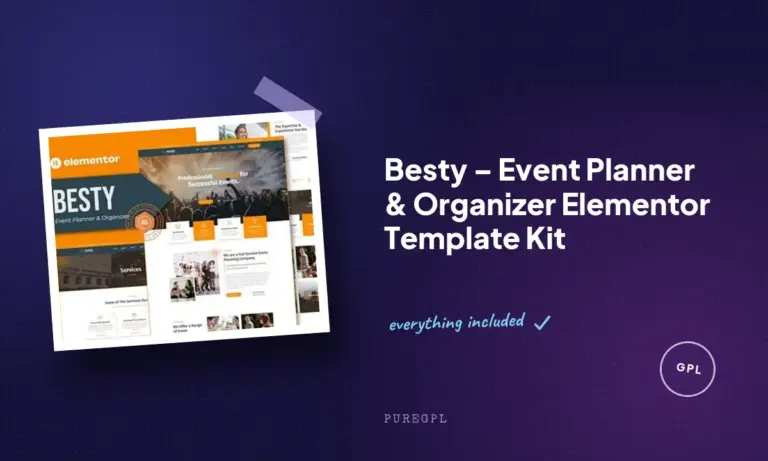 besty event planner organizer elementor template kit