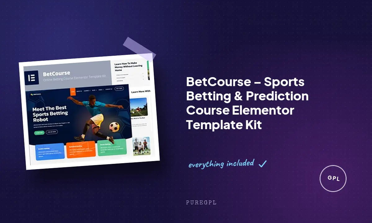 BetCourse – Sports Betting & Prediction Course Elementor Template Kit