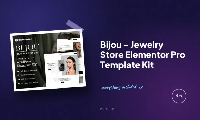 bijou jewelry store elementor pro template kit