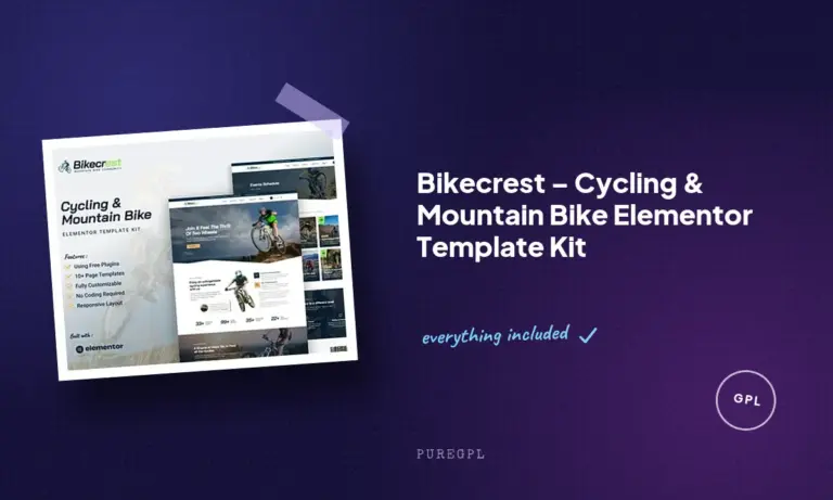 bikecrest cycling mountain bike elementor template kit