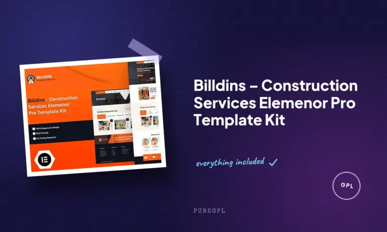 billdins construction services elemenor pro template kit