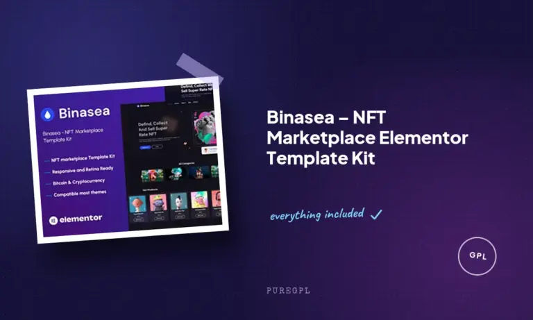 binasea nft marketplace elementor template kit
