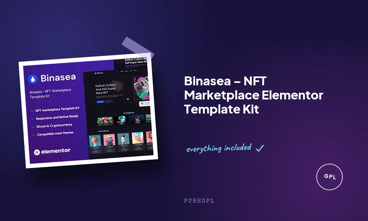 Binasea – NFT Marketplace Elementor Template Kit