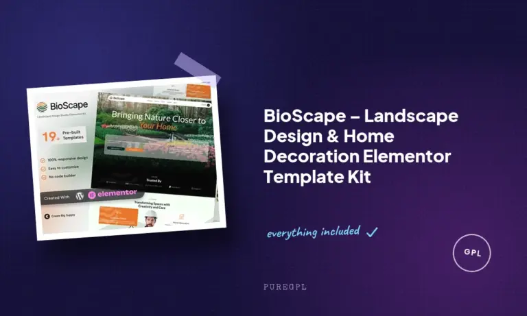 bioscape landscape design home decoration elementor template kit