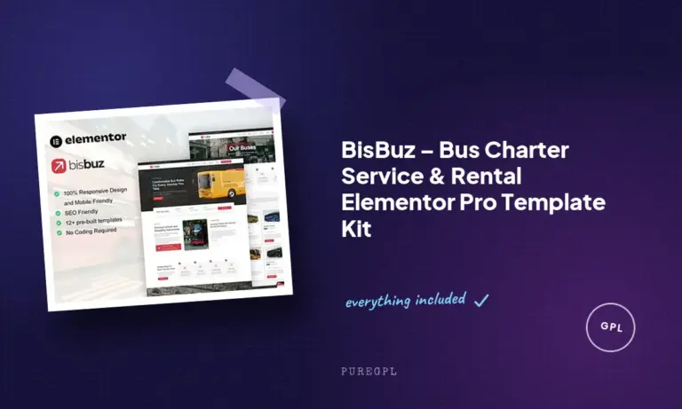 bisbuz bus charter service rental elementor pro template kit