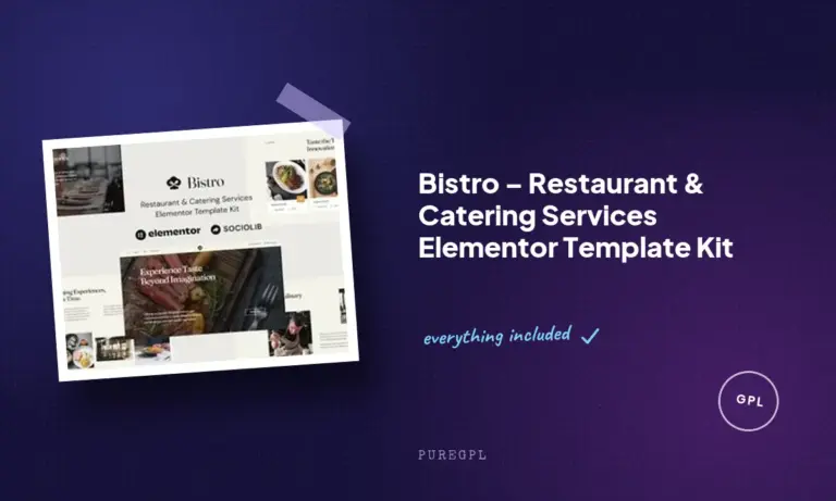 bistro restaurant catering services elementor template kit