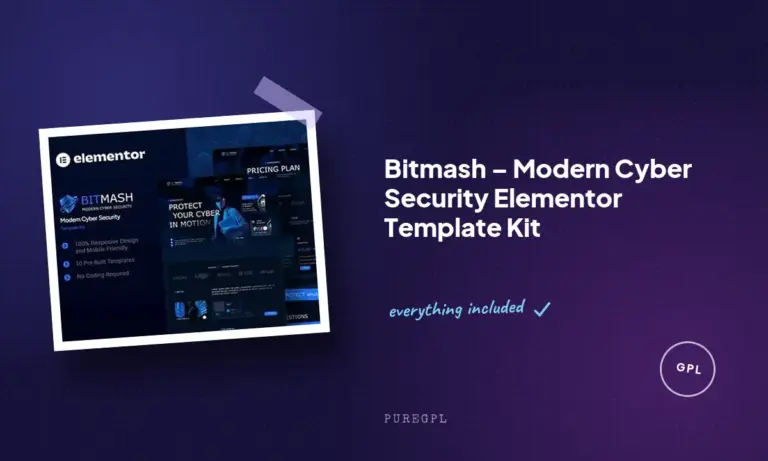 bitmash modern cyber security elementor template kit
