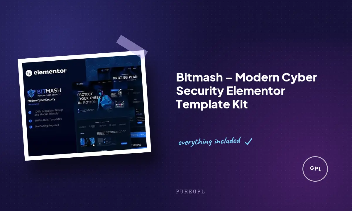 Bitmash – Modern Cyber Security Elementor Template Kit