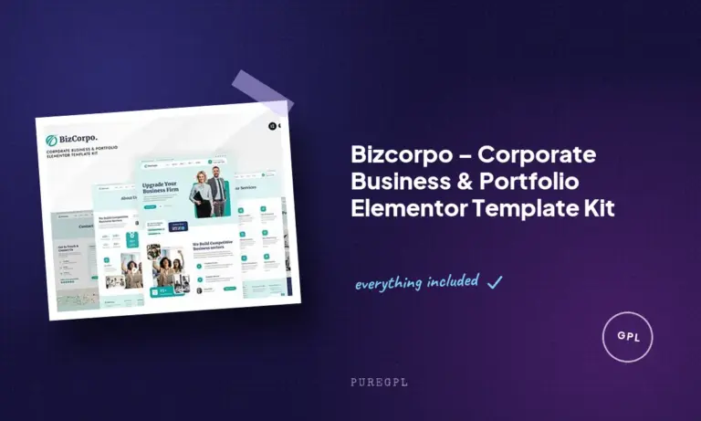 bizcorpo corporate business portfolio elementor template kit