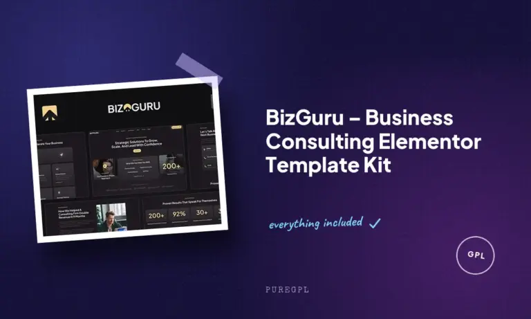 bizguru business consulting elementor template kit