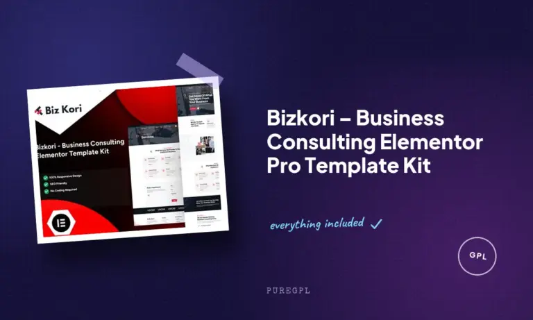bizkori business consulting elementor pro template kit