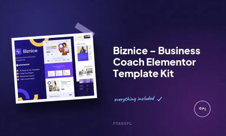biznice business coach elementor template kit