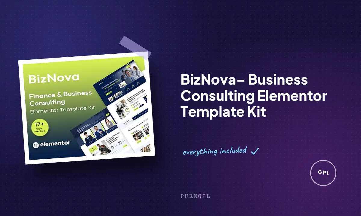 BizNova– Business Consulting Elementor Template Kit