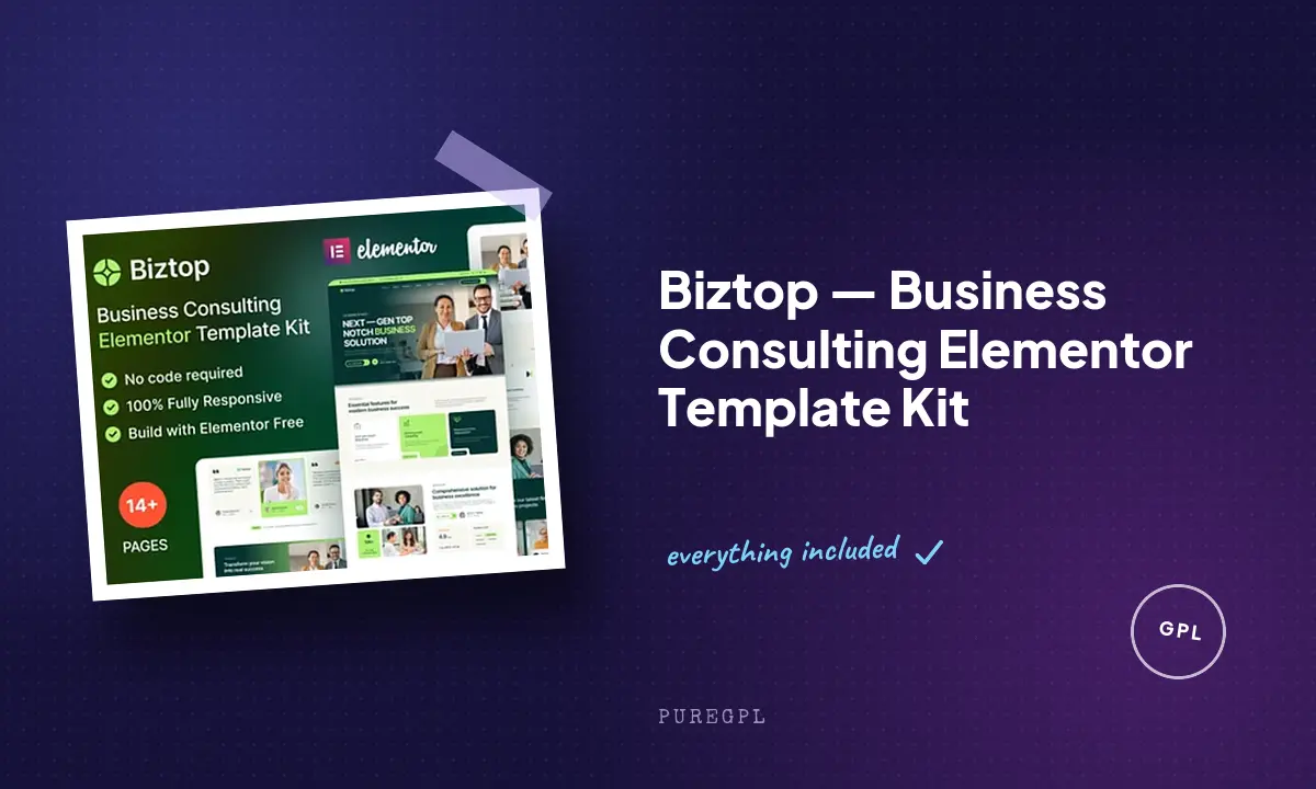 Biztop — Business Consulting Elementor Template Kit