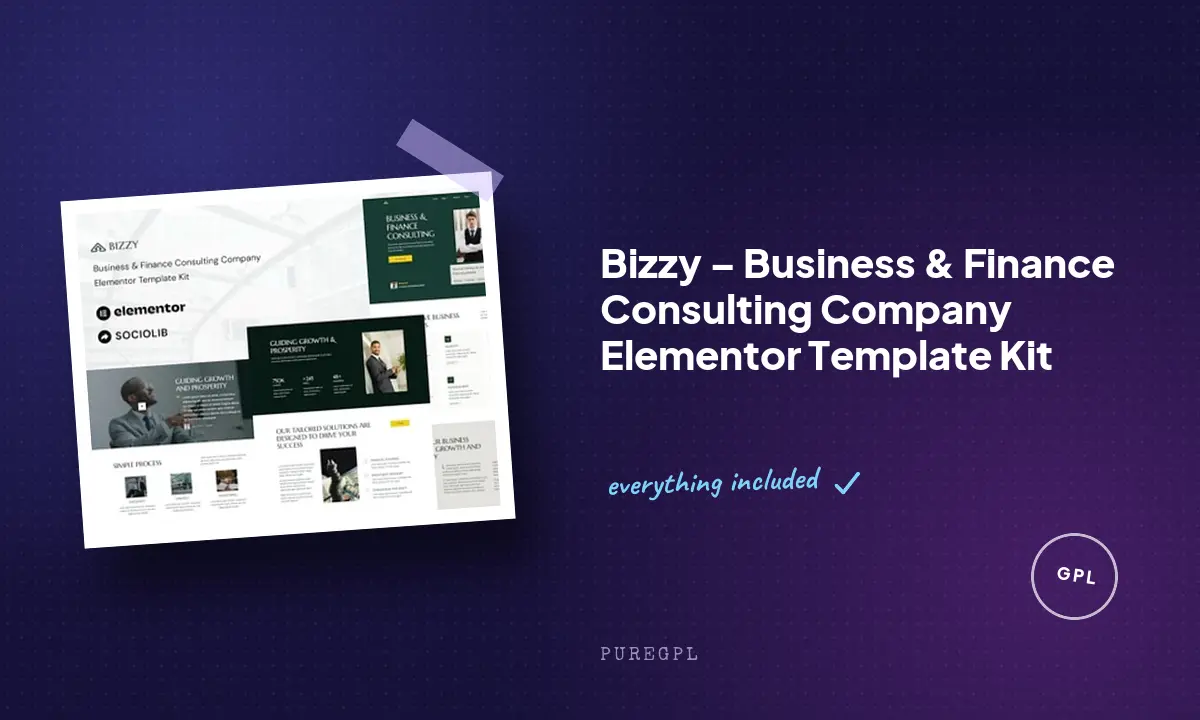 Bizzy – Business & Finance Consulting Company Elementor Template Kit