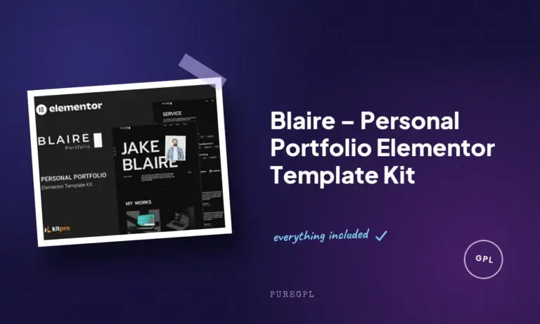 blaire personal portfolio elementor template kit