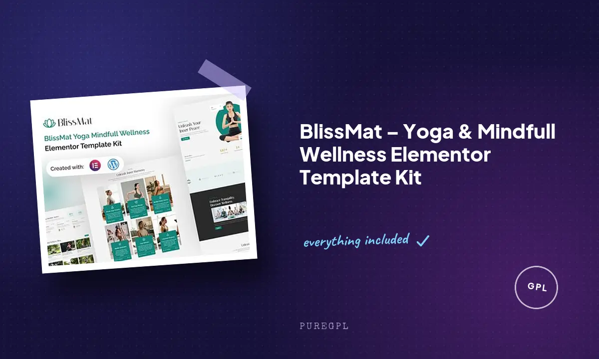 BlissMat – Yoga & Mindfull Wellness Elementor Template Kit