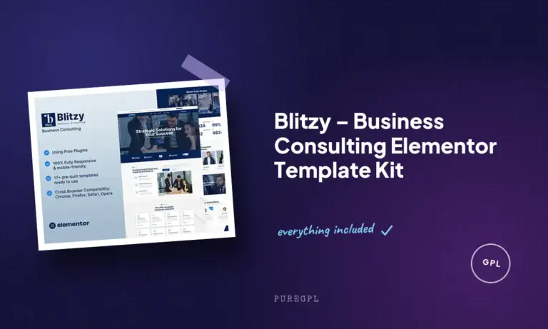 blitzy business consulting elementor template kit