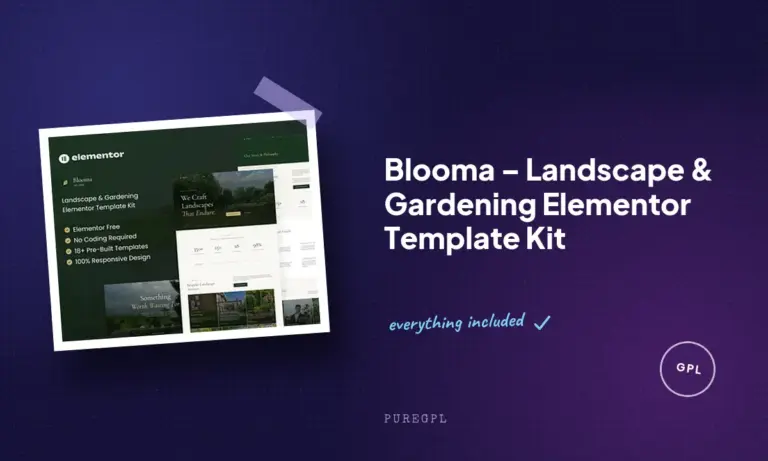 blooma landscape gardening elementor template kit