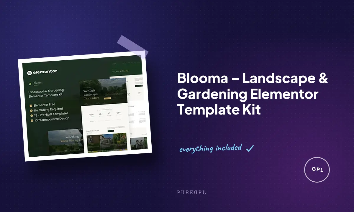 Blooma – Landscape & Gardening Elementor Template Kit