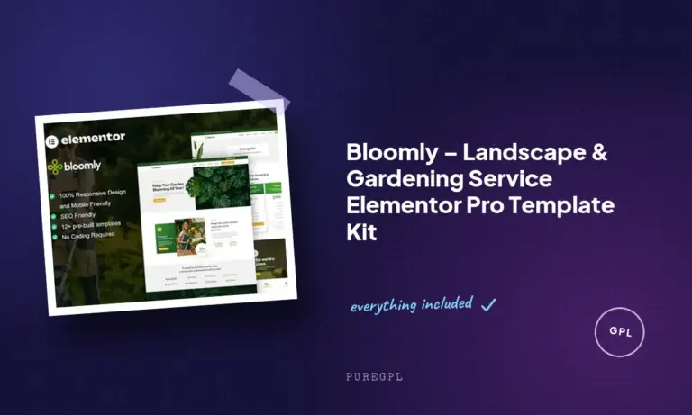 bloomly landscape gardening service elementor pro template kit